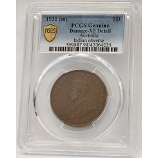 AUSTRALIA 1931 . ONE 1 PENNY . PCGS GRADE